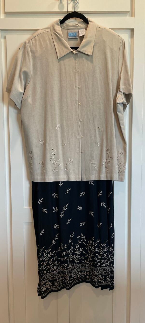 Blair black and taupe floral dress with taupe 2XL PT